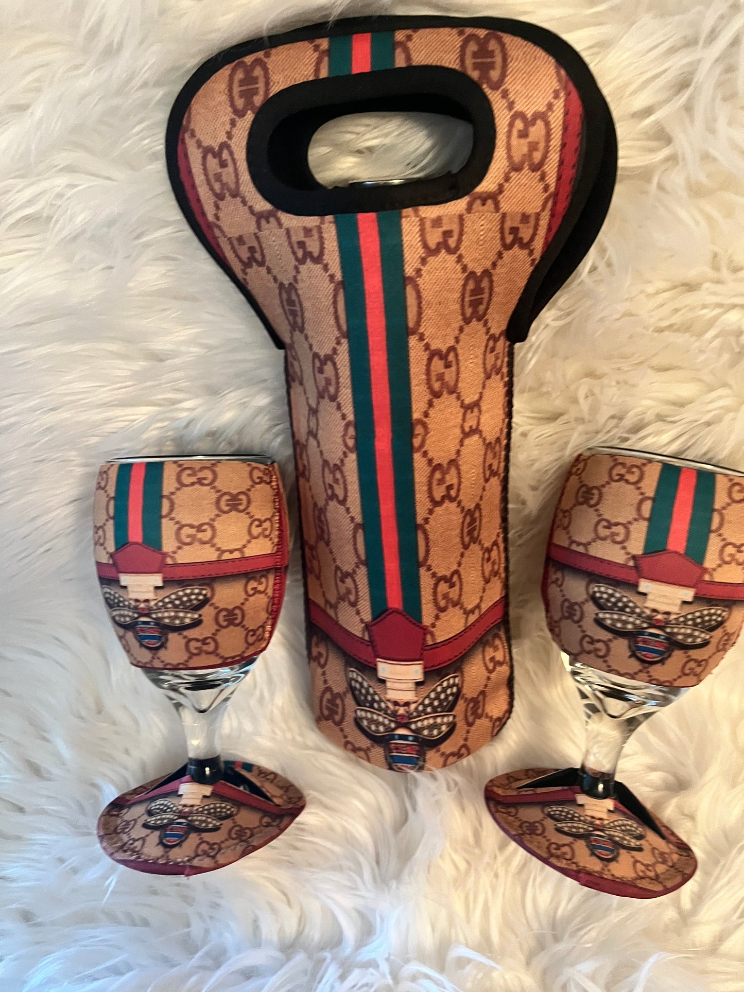 “G”wine glass coasters and Koozie Set