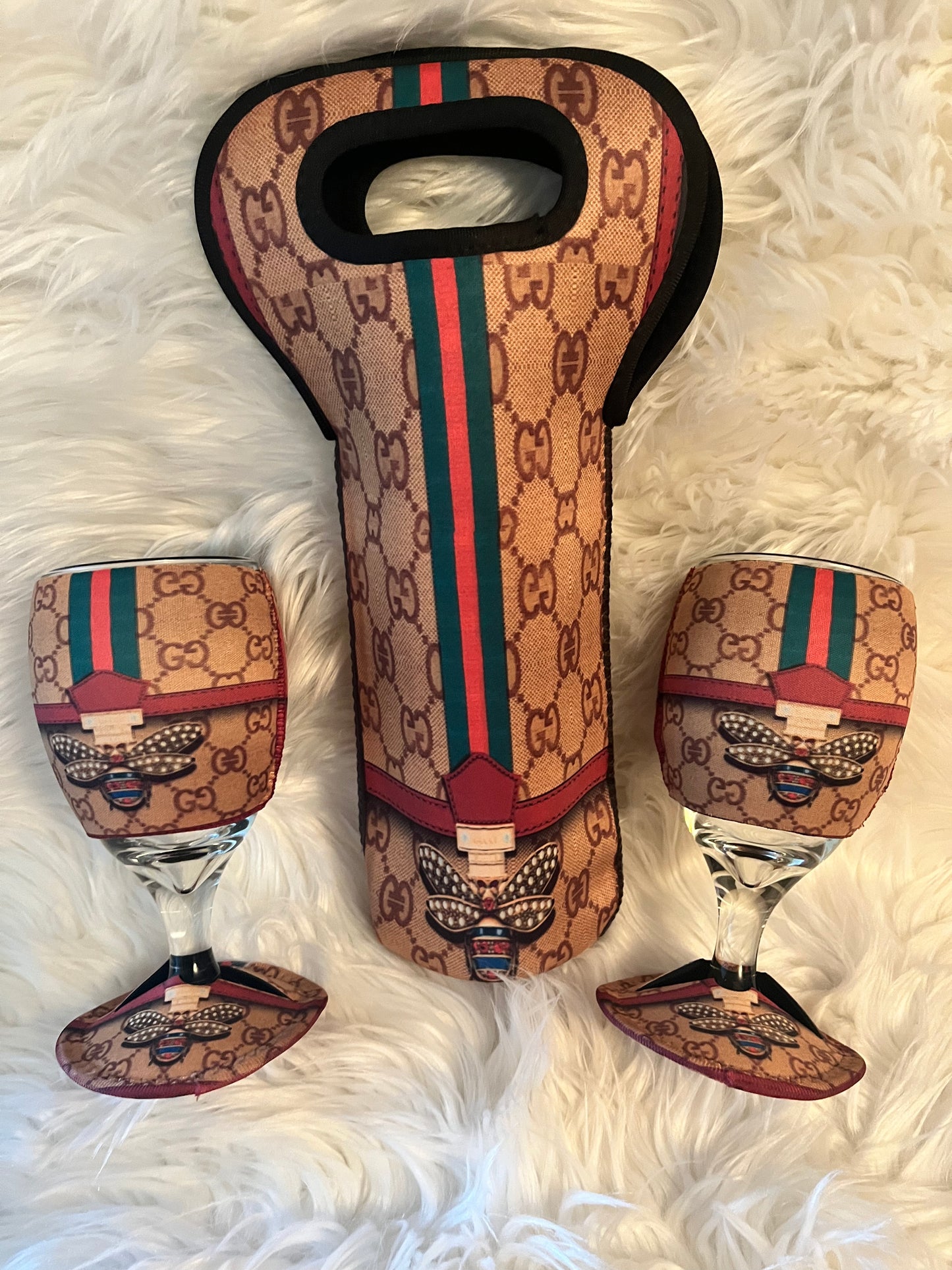 “G”wine glass coasters and Koozie Set