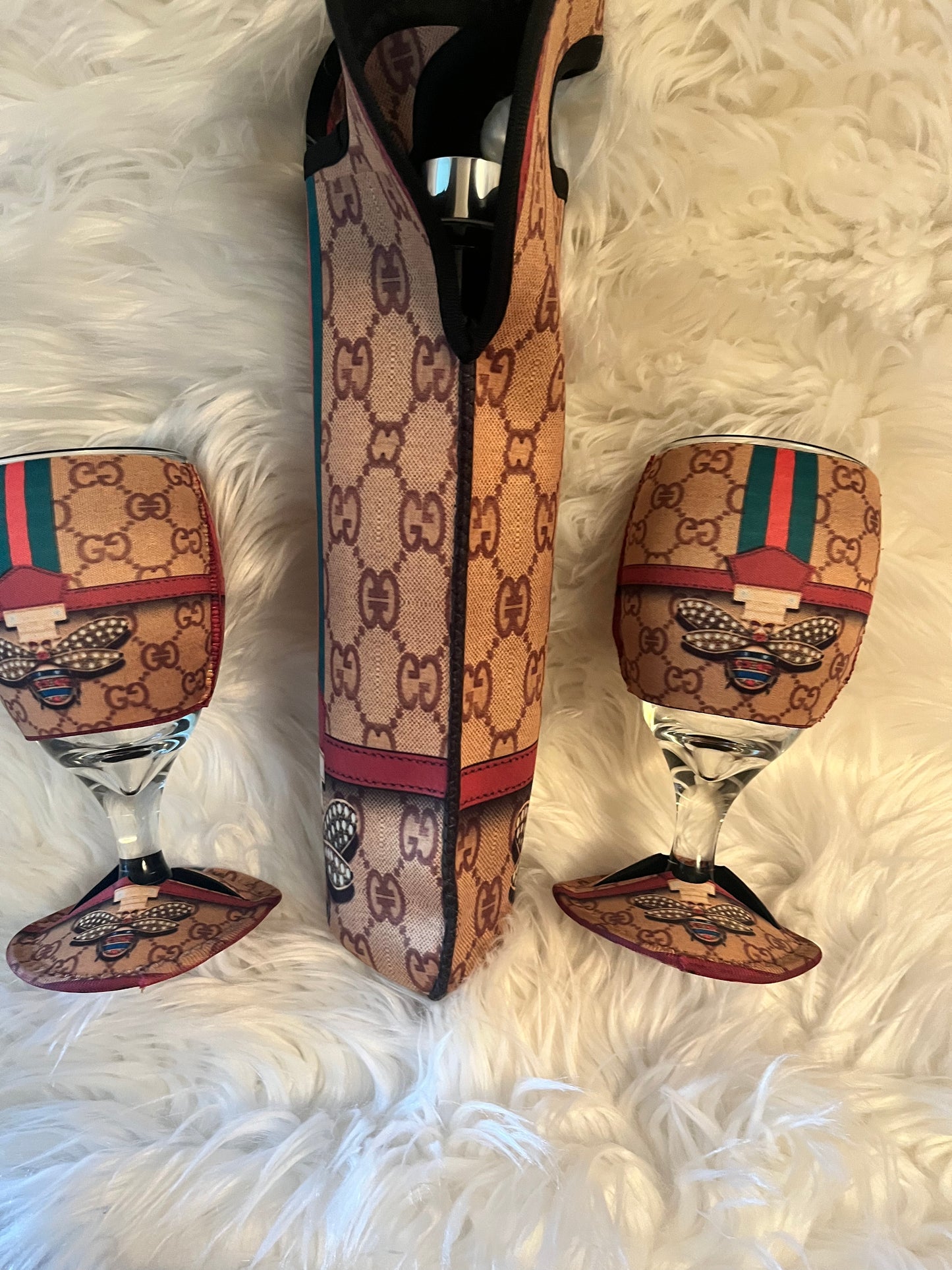 “G”wine glass coasters and Koozie Set