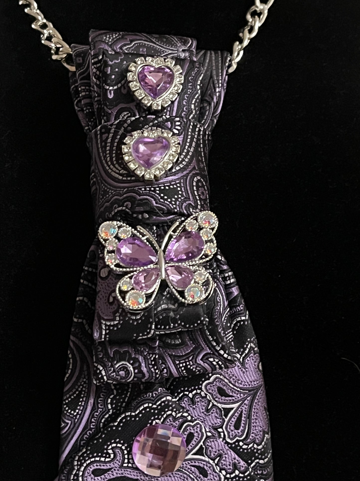 Royal Purple Tie Necklace