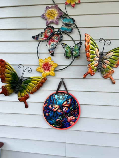 "Stained Glass" Butterfly Door Hanger
