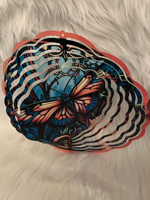 "Stained Glass" Butterfly Wind Spinner