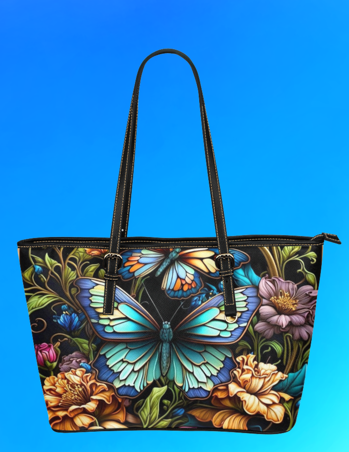 Beautiful Black and Blue Tote