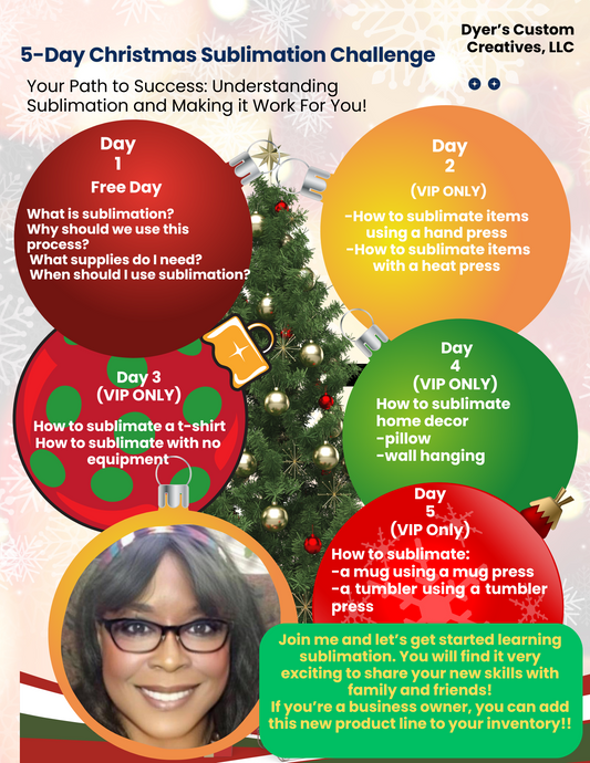 5-Day Christmas Sublimation Challenge -Day 1 Free!