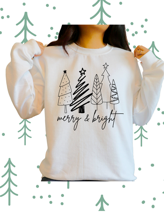 Christmas Sweatshirt-Merry and Bright