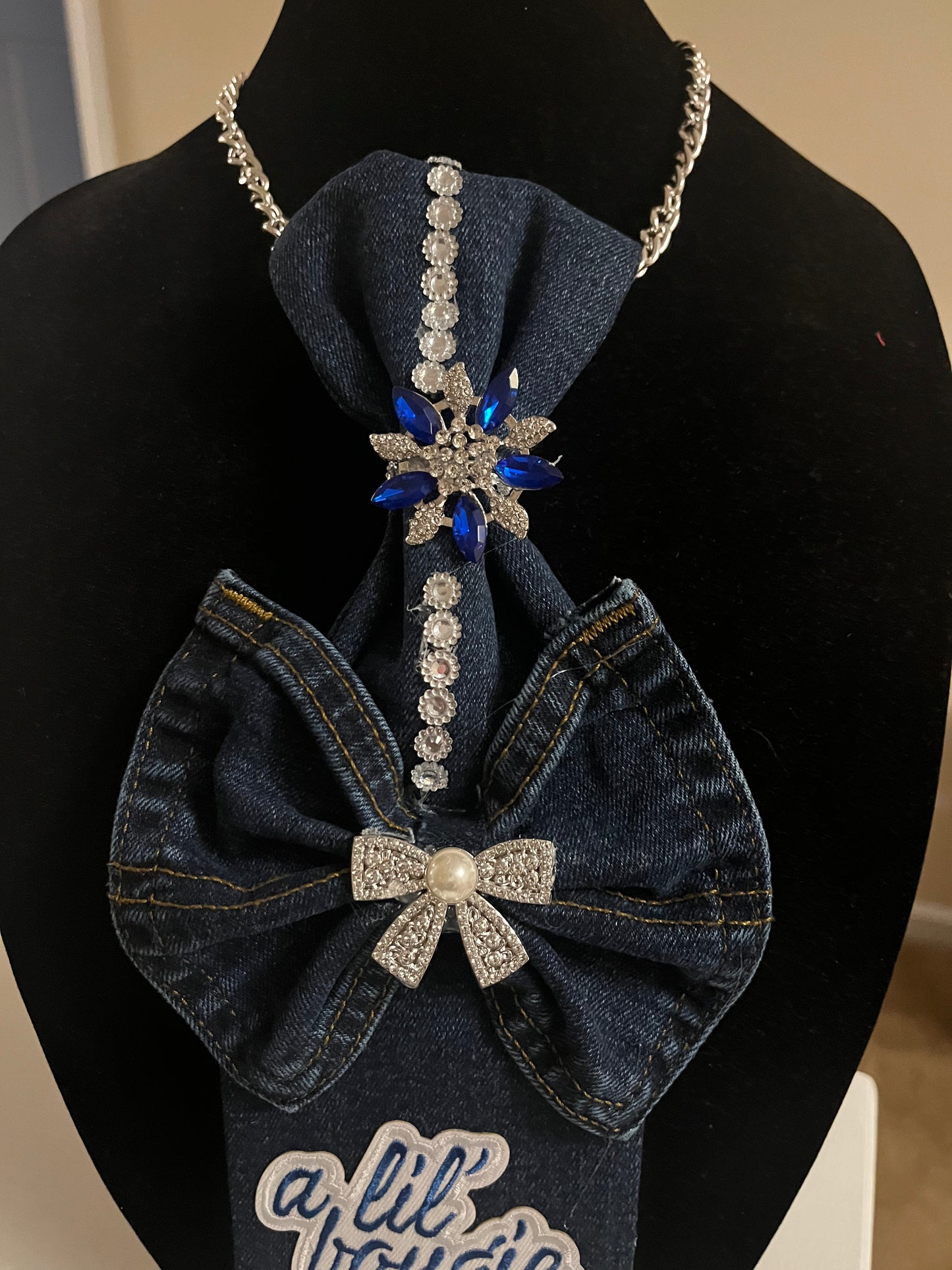 Denim Tie Necklace