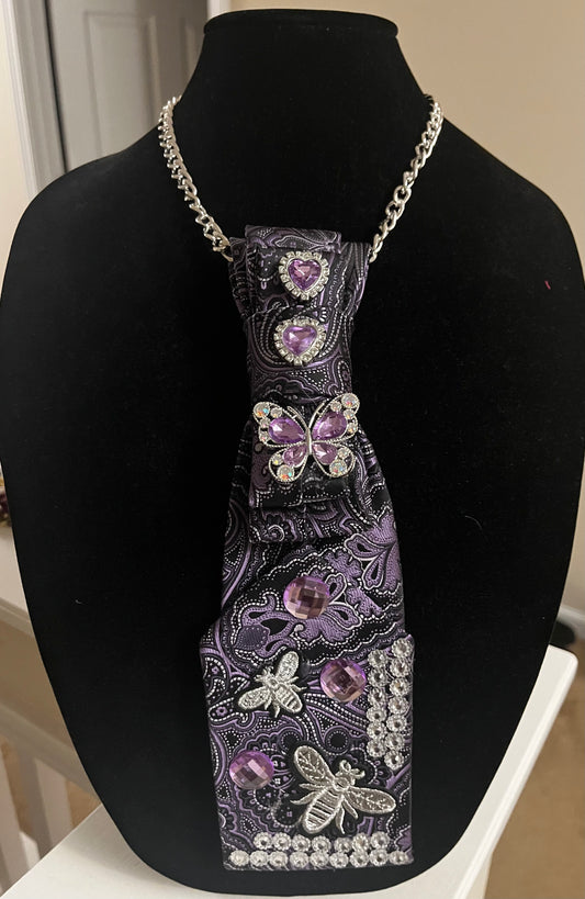 Royal Purple Tie Necklace