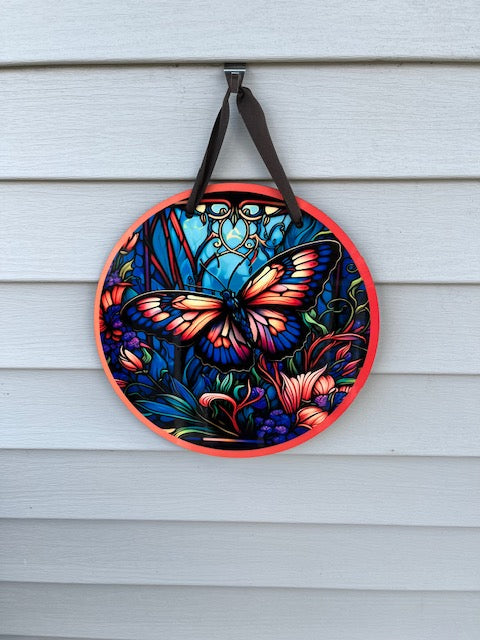 "Stained Glass" Butterfly Door Hanger