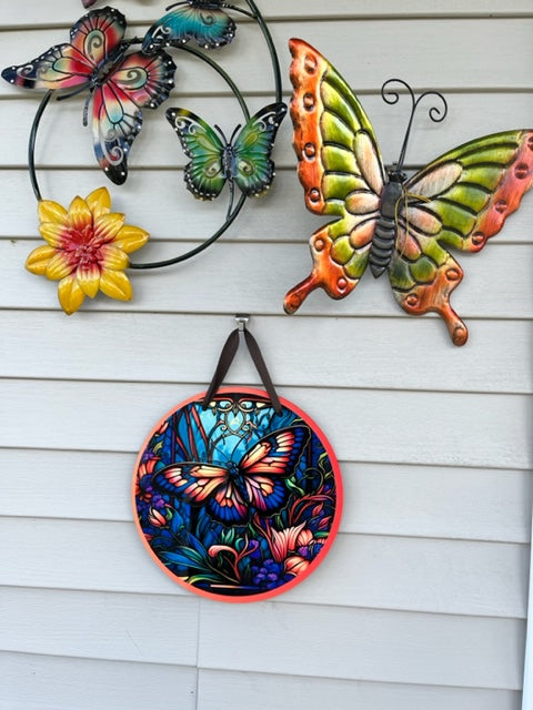 "Stained Glass" Butterfly Door Hanger