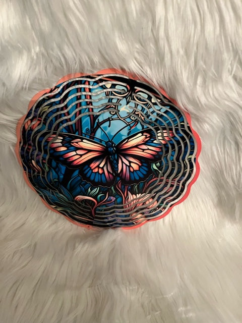 "Stained Glass" Butterfly Wind Spinner