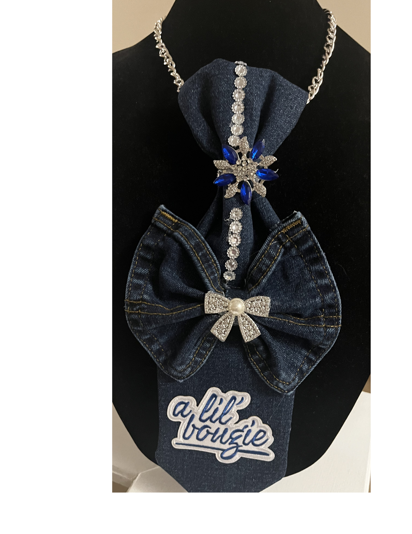 Denim Tie Necklace