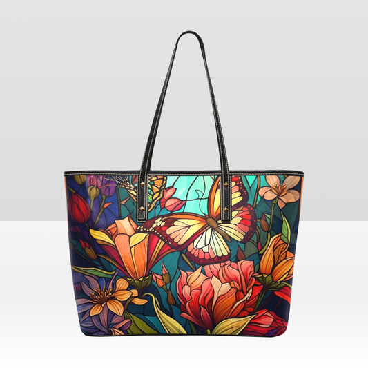 Large Butterfly Tote in Teal and Orange